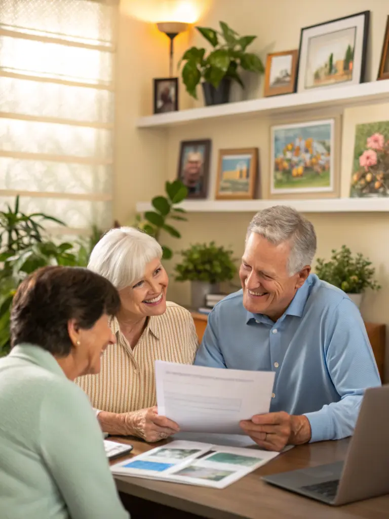 Senior couple reviewing Medicare plan options with a licensed insurance agent in Lakeland, Florida